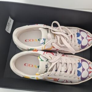 Coach White Sneakers with Colorful Patterns